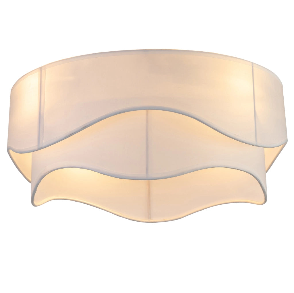 Ventilatore da soffitto con luce 50x50x24 cm in ABS e tessuto bianco –
