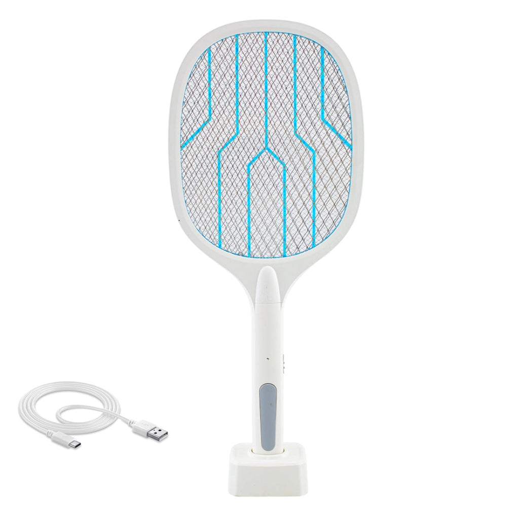 Racchetta Fulmina Insetti Elettrica Ricaricabile USB UV Luce Antizanzare