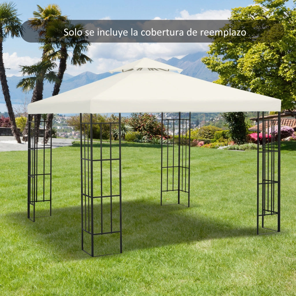 Tenda per Gazebo ¨C Zephmum ¨C 3x3 m, crema, doppio strato, 8 fori di drenaggio