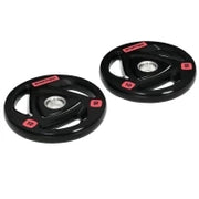 Set di 2 Dischi Pesi da 10kg in Acciaio con Rivestimento in Gomma per Bilanciere