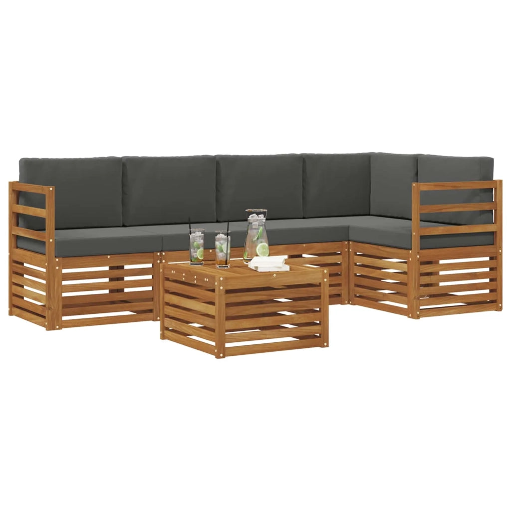 Set divano sezionale con cuscino 6 pcs Naturale e Antracite 3374832
