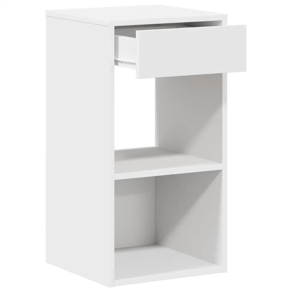 Comodini con Cassetto 2 pz-Set di 2 Tavolino da notte Bianchi 35x34x66,5 cm