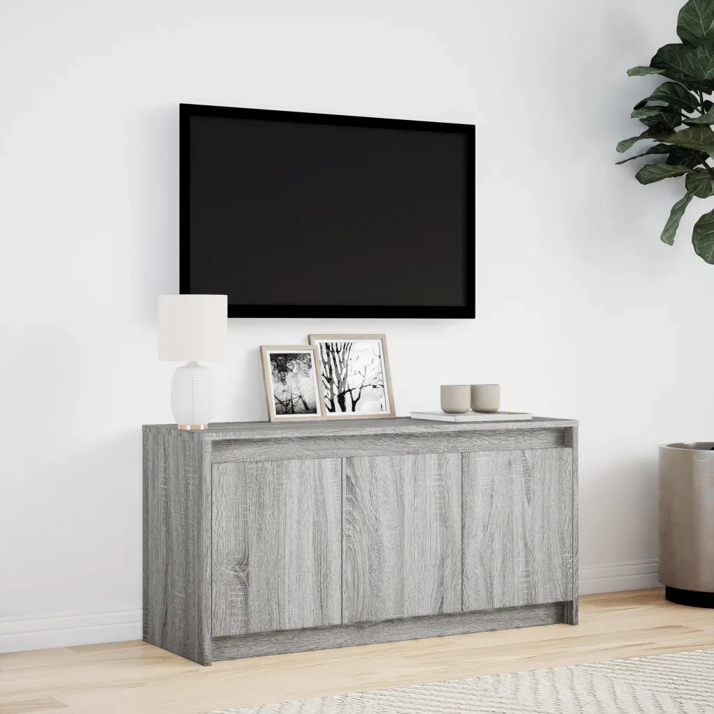 Mobile Porta TV con LED Grigio Sonoma 100x34x50cm in Truciolato 852213