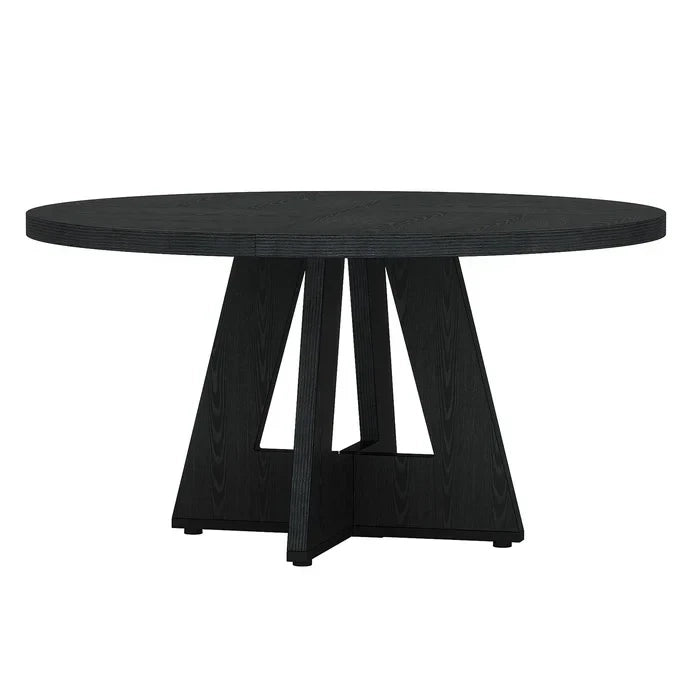 Tavolo da pranzo rotondo Ø120 cm nero in legno ingegnerizzato