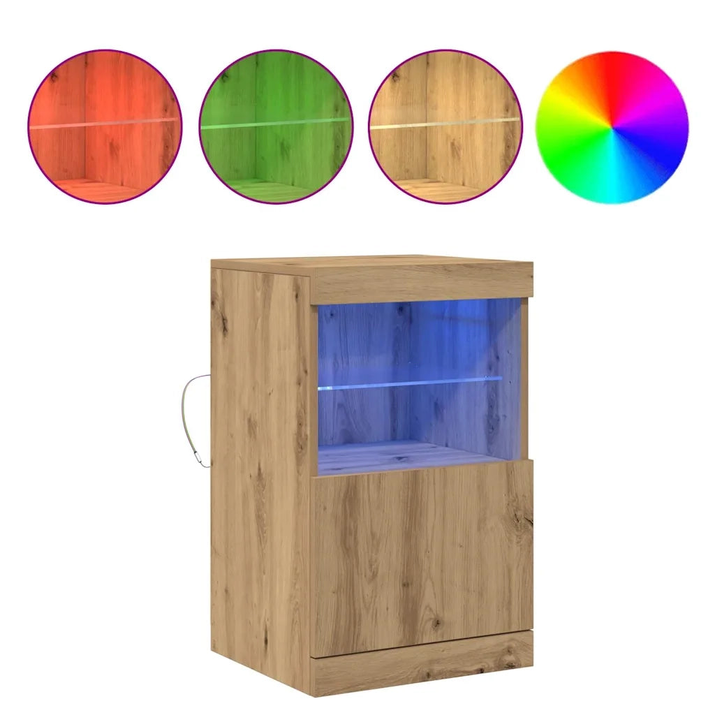 Credenza | Madia LED Rovere artigianale 41 x 37 x 67 cm Legno multistrato