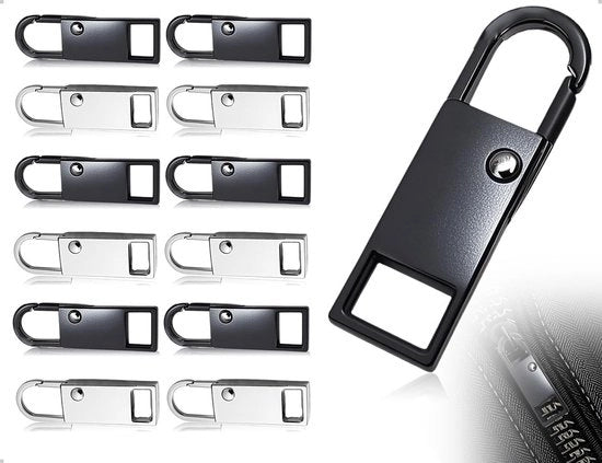 Set di riparazione 12 parti di ricambio - Cerniere a pressione/nero/argento - Materiale composto - Per giacche/abiti/borse