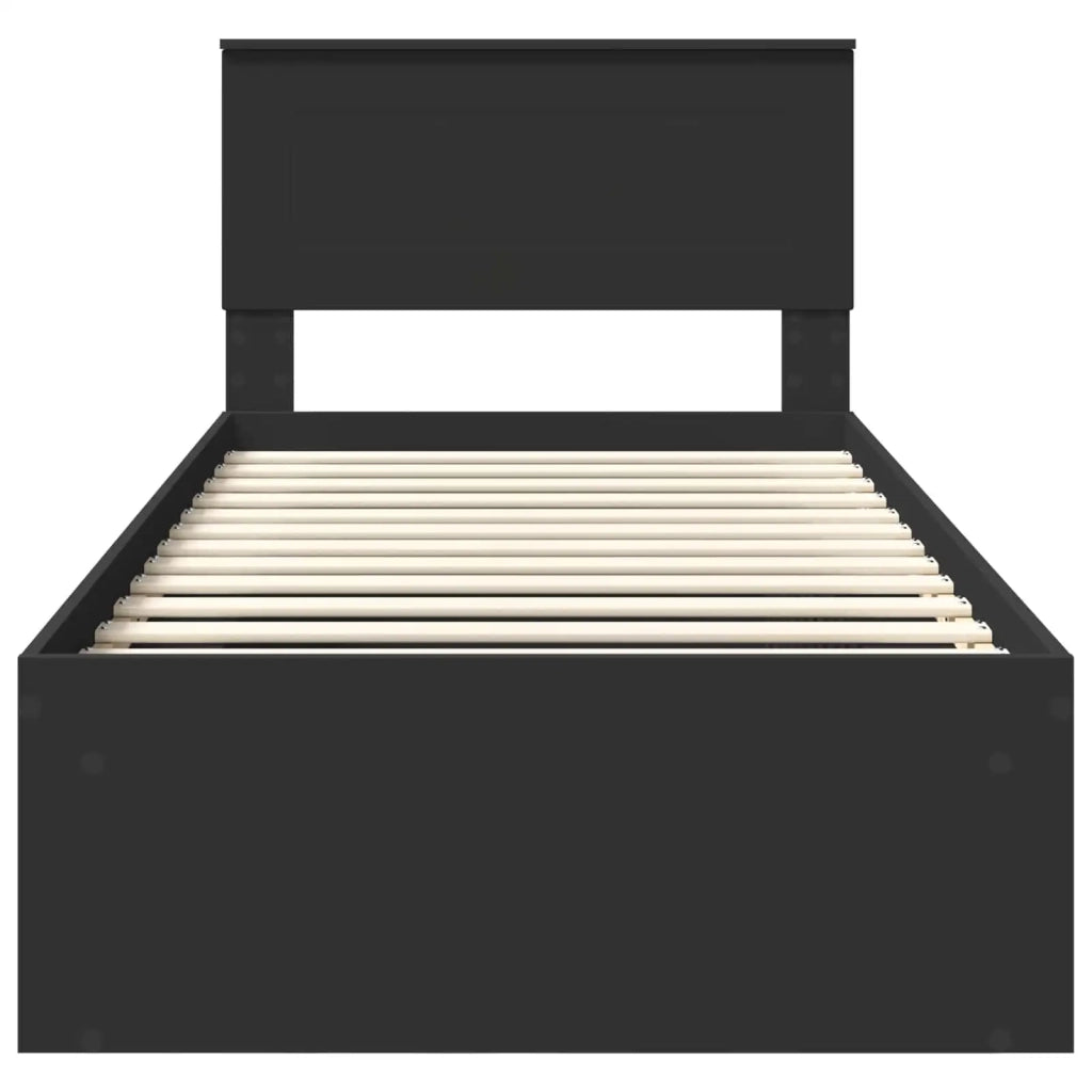 Struttura del letto Nero 75 x 190 cm Legno multistrato