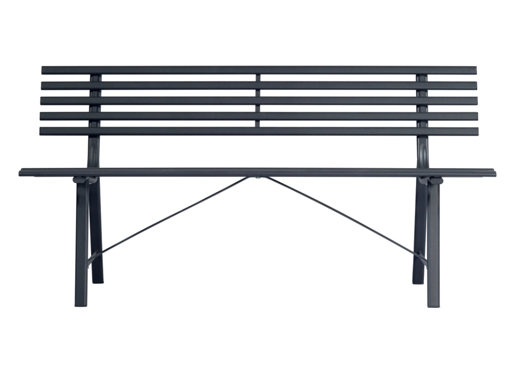 Panca da Giardino in Ferro 3 Posti 150x56x76cm Vorghini Gallipoli Antracite