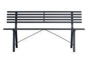 Panca da Giardino in Ferro 3 Posti 150x56x76cm Vorghini Gallipoli Antracite