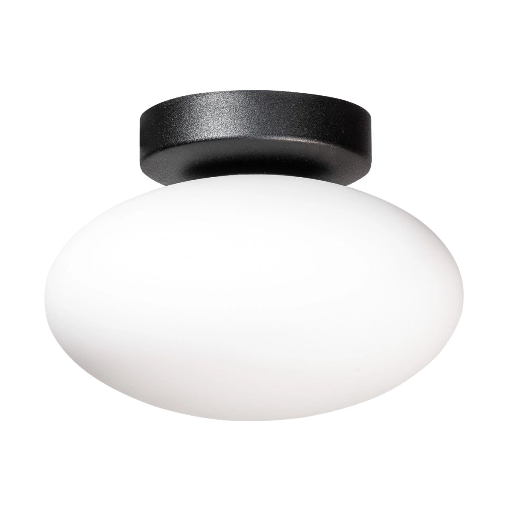 Plafoniera ovale in vetro bianco OMI Zuma Line 1xG9