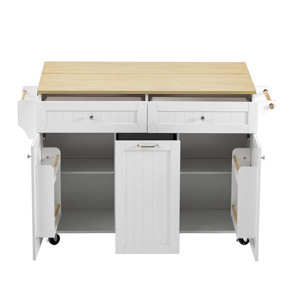 ?lot cucina mobile con ruote - Xylo - Tavolo estendibile, cassetti multifunzione, ideale per cucina e sala da pranzo, bianco