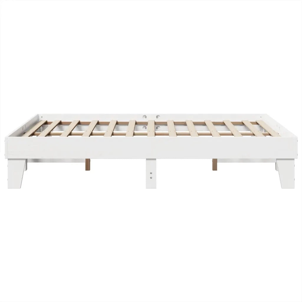 Letto senza Materasso Bianco 140x200 cm Legno Massello di Pino