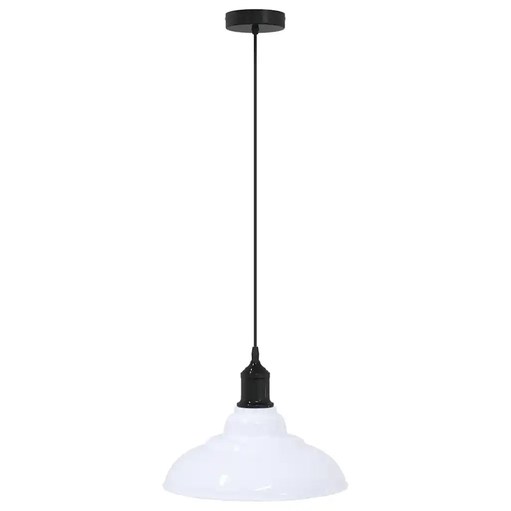 Lampada Sospensione Regolabile E27 Bianco Lucido Ø31cm Metallo 4103442