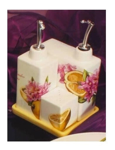 Menage da tavola Limoni rodo in ceramica