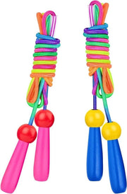 Saltello con Maniglia in Legno per Bambini - Corda da Salto Regolabile da 2,5 m per Giochi all'Aperto, Feste, Regali di Compleanno