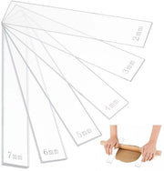 Set di Guida per Tappeti in Gomma - 12 pezzi - Rotule in Gomma Adattabili - Guida in Acrilico - 6 misure 2/3/4/5/6/7 mm - Translucido - Incluso Film Protettivo - Rotule per Tappeti