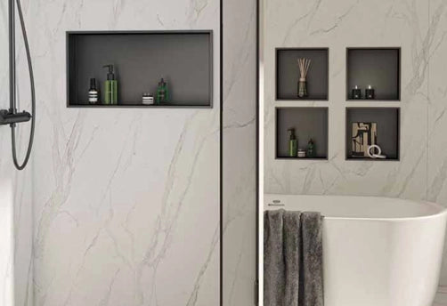 Nicchia da parete incassata 32x10x32H cm in acciaio inox AISI 304 Gedy serie GUEST - Satinato