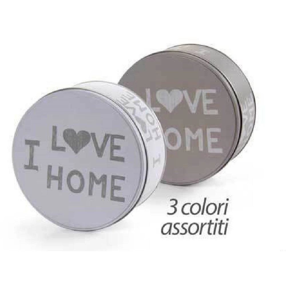 Trade Shop - Set 3pz Contenitori In Latta Barattolo Cucina Tondo Assortiti I Love Home 710513 -