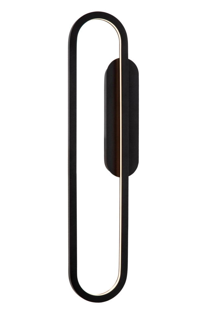 Applique LED integrato ovale nera alluminio THELMA Lucide