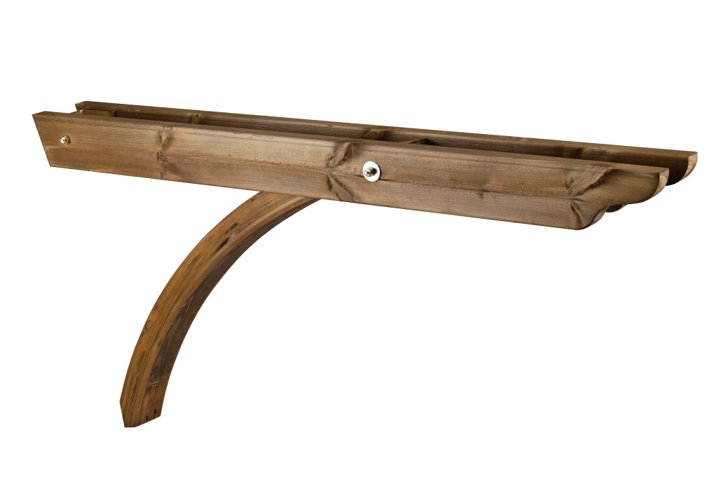 Mensola Portante Colore Noce Con Lavorazione Ad S Profili 4,5X12X149Cm E Puntone Ad Arco 7X9Cm