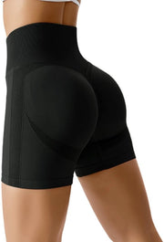 Shorts sportivi senza cuciture - Alta vita - Fondo scucito - Push-Up - Gymshorts - Per yoga/fitness - Aspetto più sottile - Pantaloncini sportivi