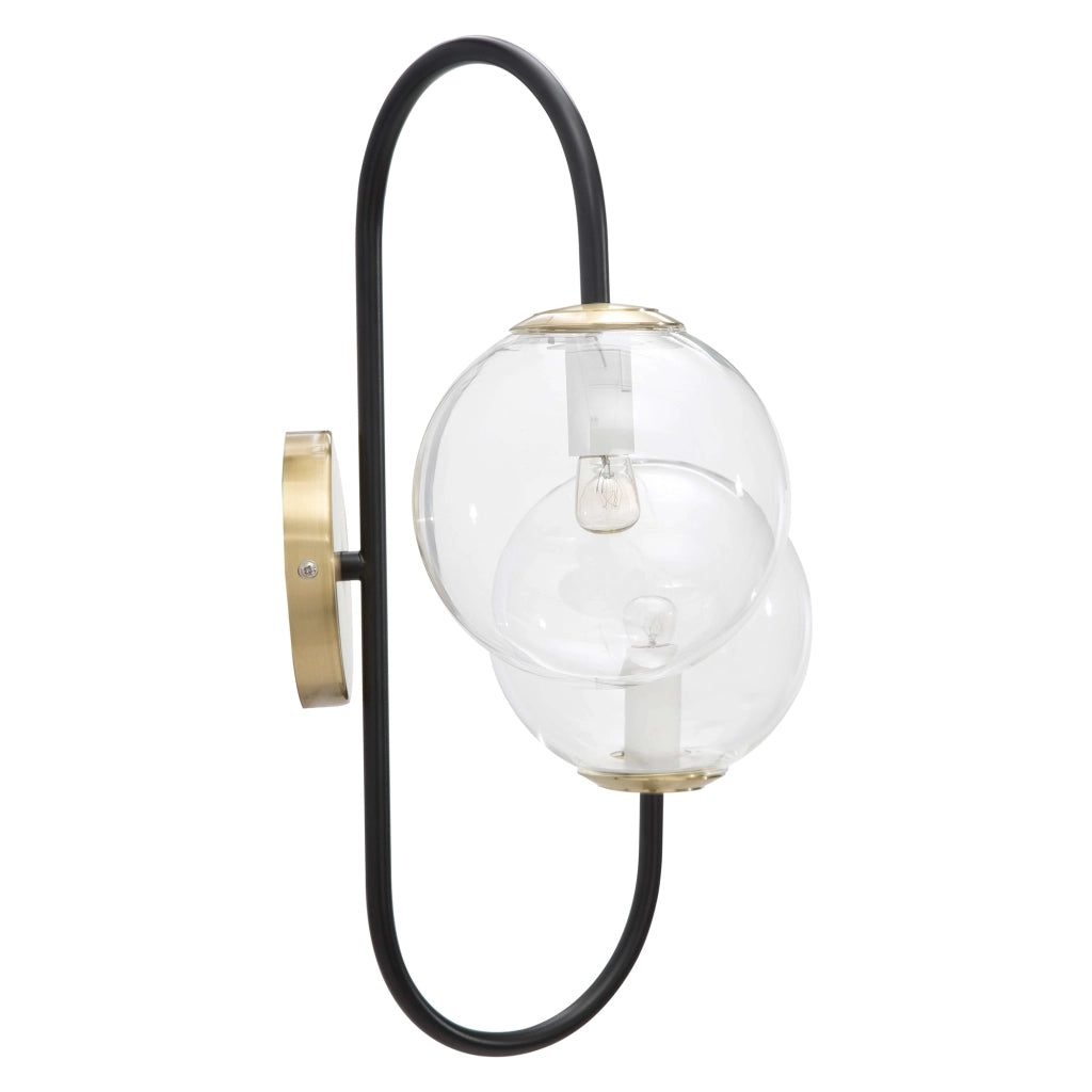 Buzios, Lampada da Parete Necessarie 2 Lampadine, Nero