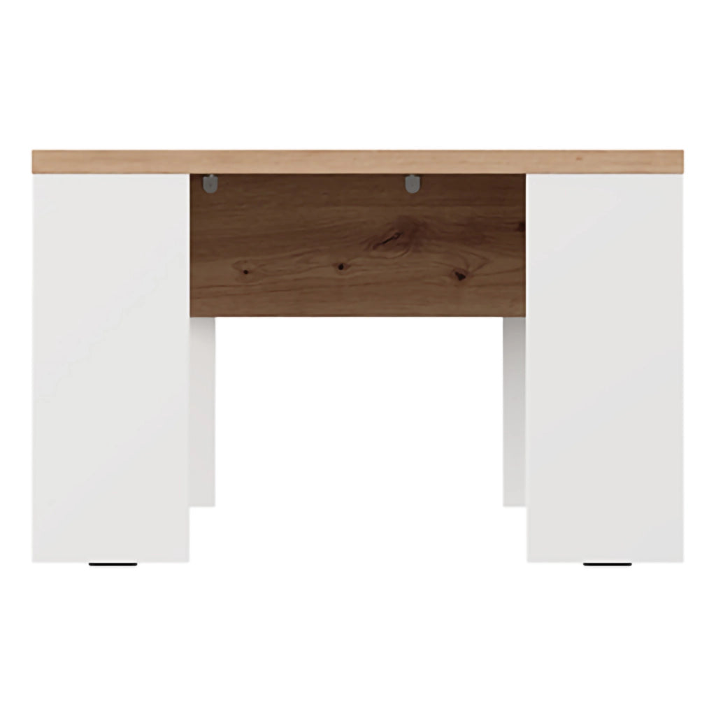 Magre, Tavolino da Salotto Piano Effetto Doghe, 67x67x43h cm Marrone Rovere Nodi