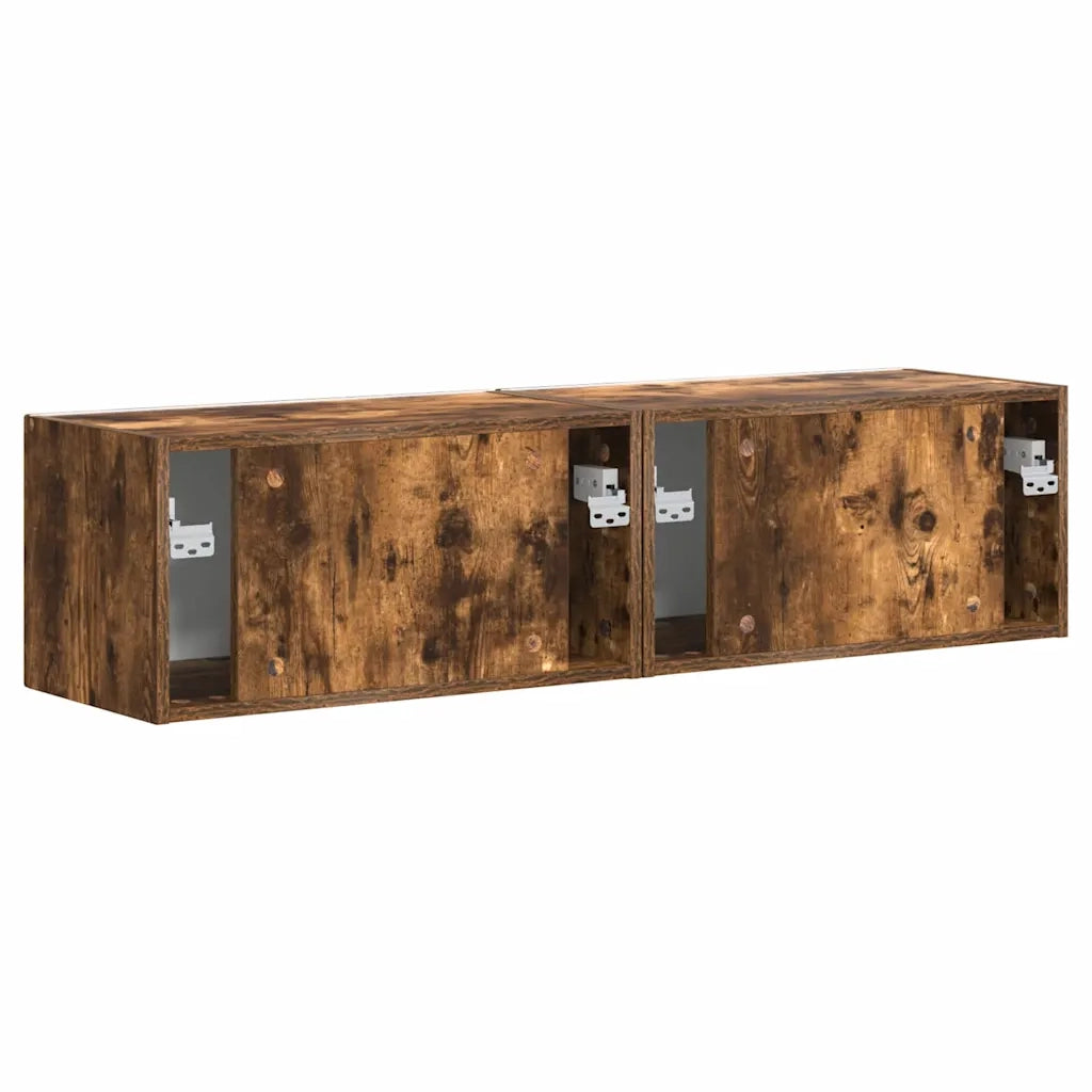 Mobile TV da parete 2 pcs Rovere fumé 60 x 31 x 29,5 cm