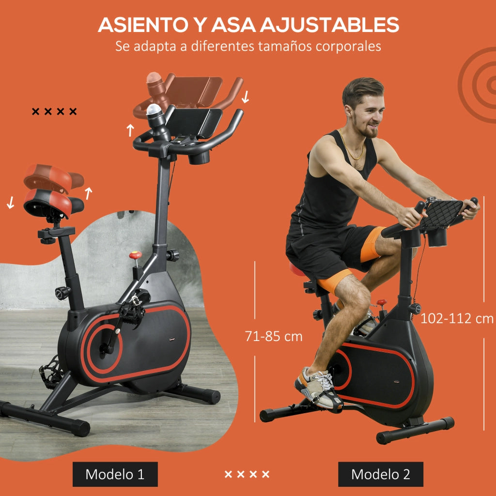 Bicicletta Statica con Volano Inerziale 4 kg ¨C zephmum ¨C Rosso e Nero