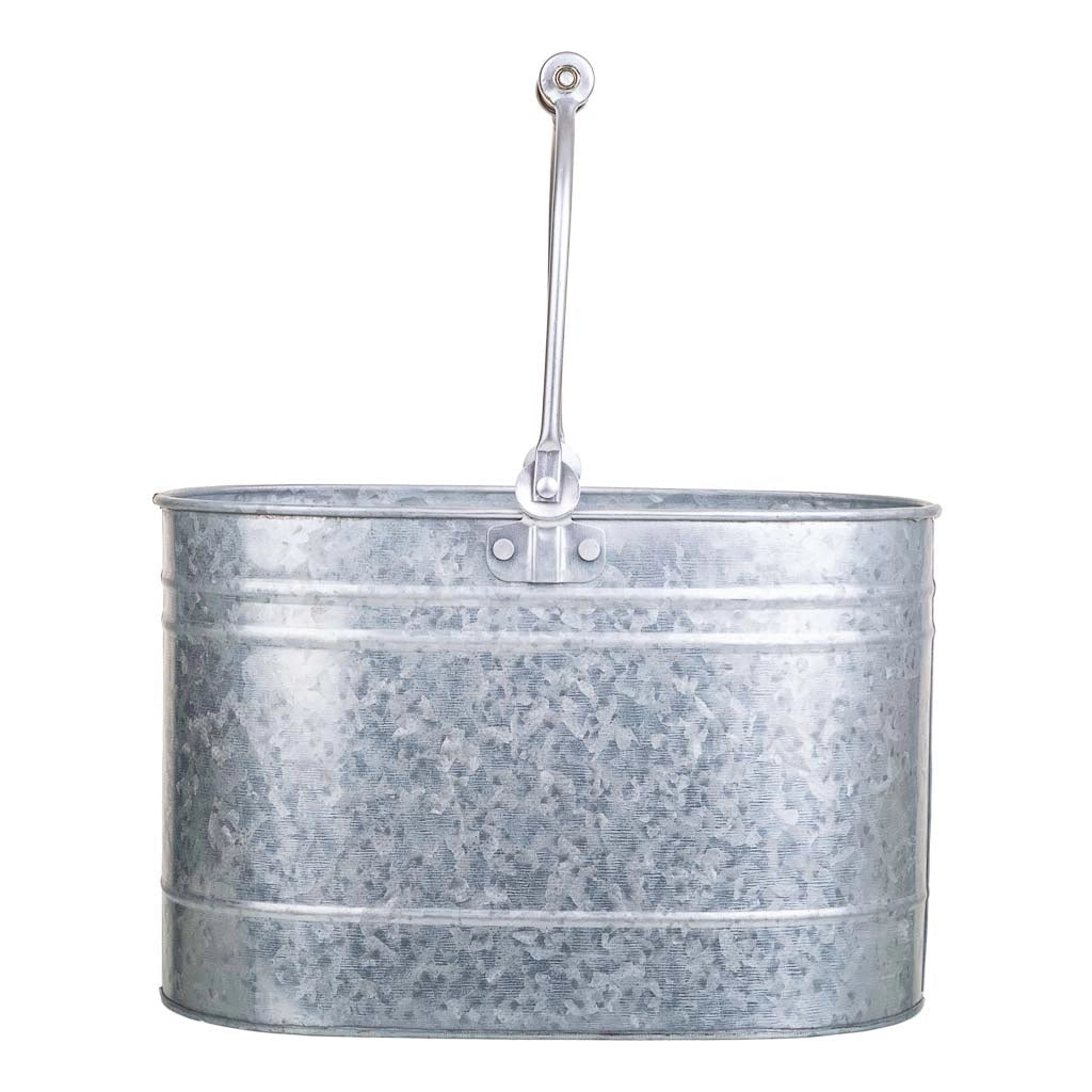 Cestino metallo argento 30,5x18x20/37h