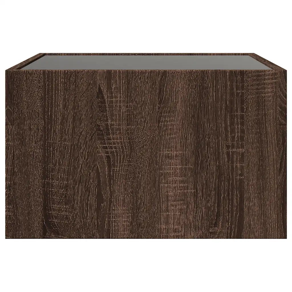 Tavolino da Salotto con LED Infinity Rovere Marrone 50x50x30 cm