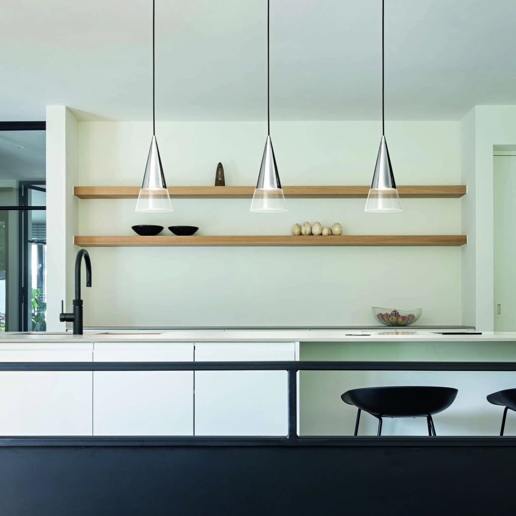 Lampada A Sospensione Cono 1 Luce Gu10 Nickel