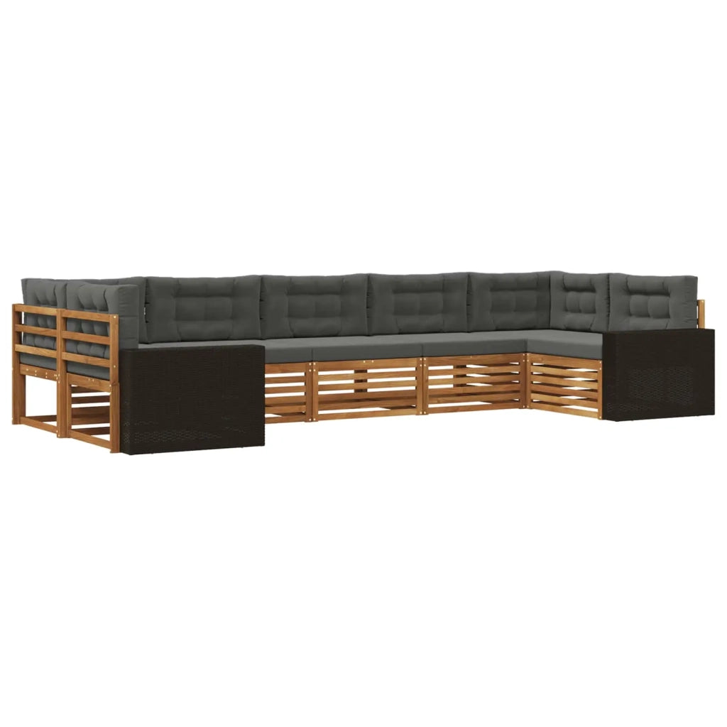 Set di divani da esterno 7 pz Naturale e Antracite 3383815