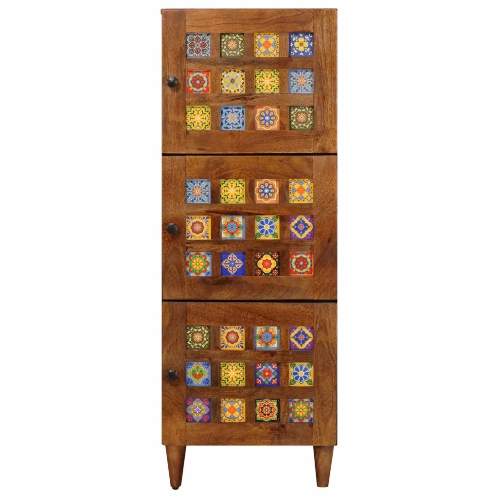 Credenza-Buffet-Armadio da cucina Noce 40 x 33,5 x 110 cm Legno di mango massello