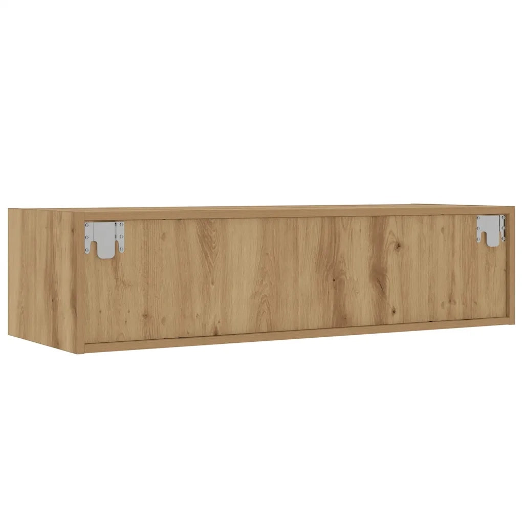 Mobile Porta TV con Luci LED Rovere Artigianale 100X35,5x25 cm 860246