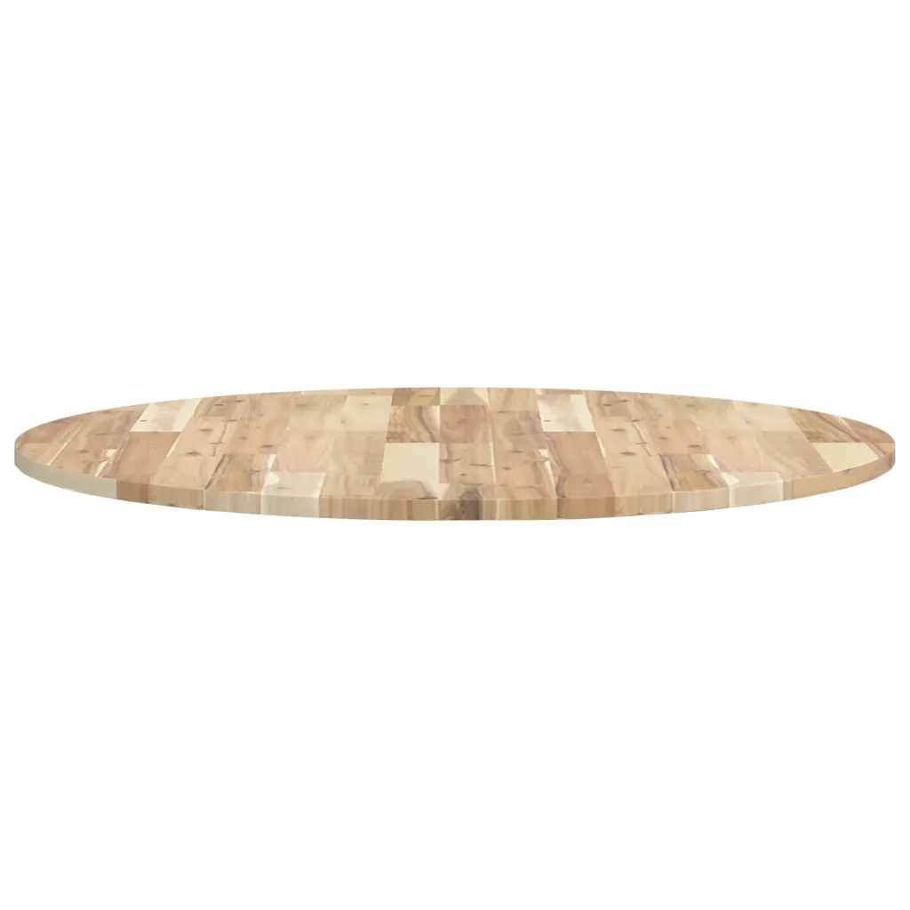 Piano Tavolo Rotondo Ø90x2 cm in Legno Massello di Acacia 4008687