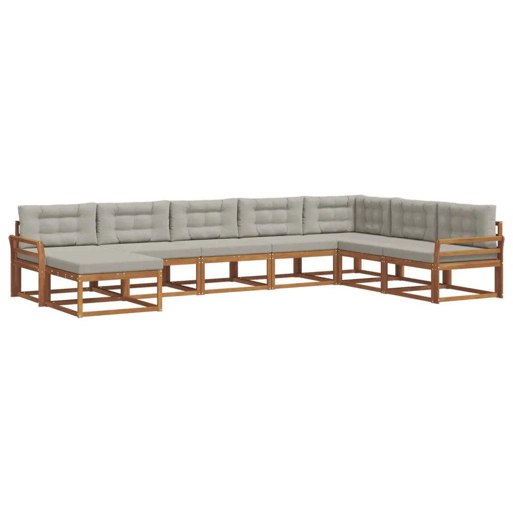 Set di divani da esterno 8 pcs Grigio Naturale e Chiaro 3367999