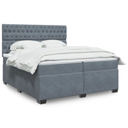 Giroletto a Molle con Materasso Grigio Scuro 200x200 cm Velluto 3293309