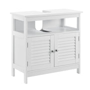 Armadietto Sottolavabo da Bagno a 2 Ante e Scomparto Aperto 60 x 60 x 30 cm - Bianco [en.casa]