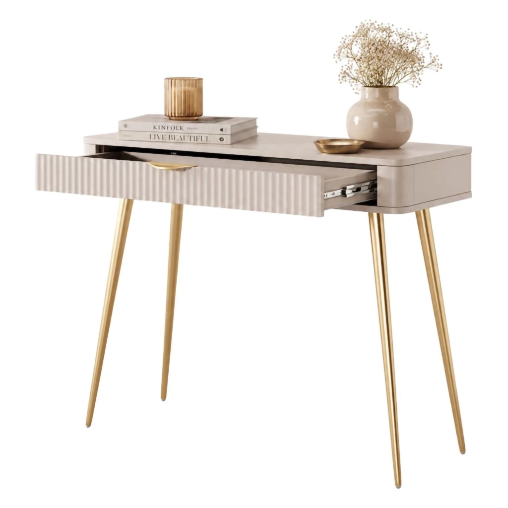 Mobile da Trucco Katerara, Toeletta un Cassetto, 100x38x78h cm Beige