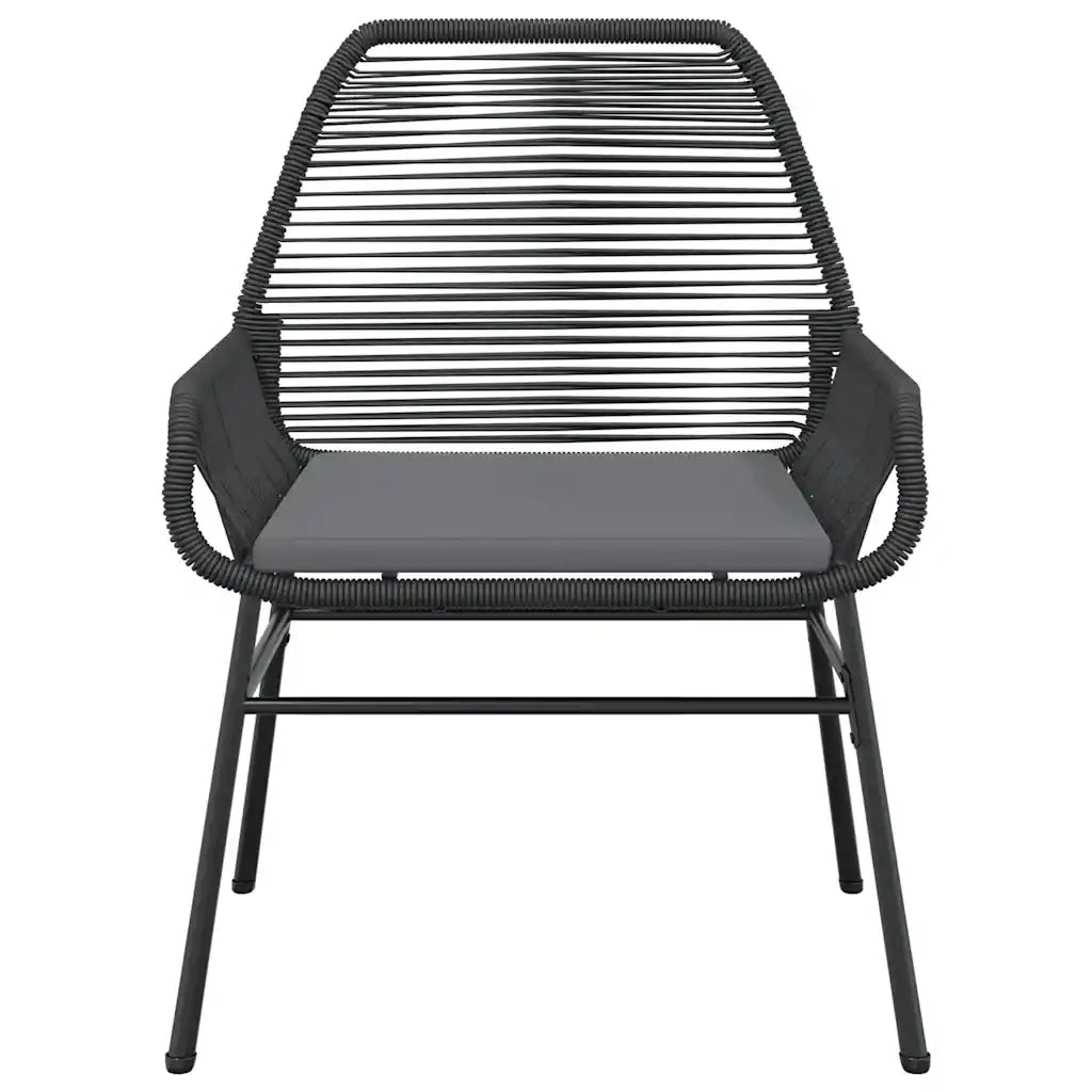 vidaXL Set Pranzo da Giardino 7 pz Nero con Cuscini Polyrattan Vetro