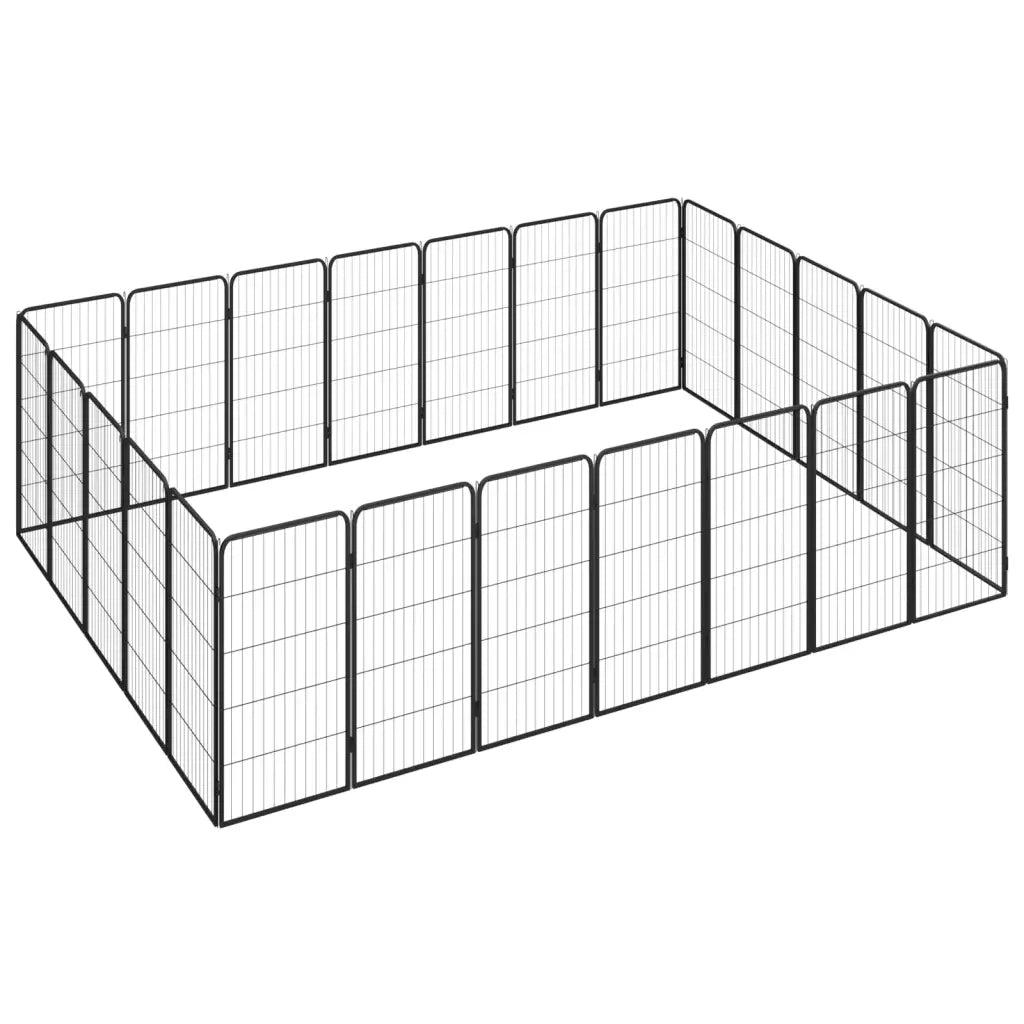 Box Cani 24 Pannelli Nero 50x100 cm Acciaio Verniciato Polvere cod mxl 44460