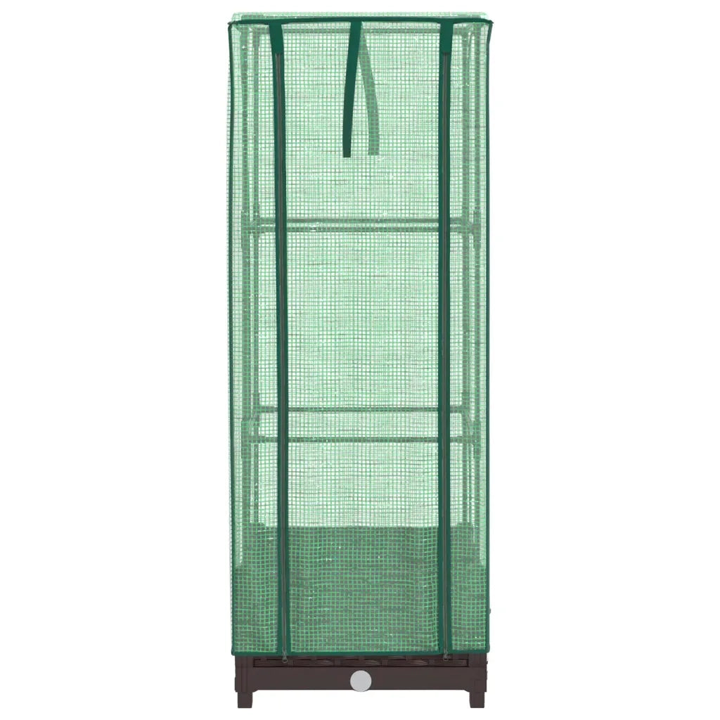 Letto Rialzato con Copertura Serra Effetto Rattan 40x40x123 cm 4015795