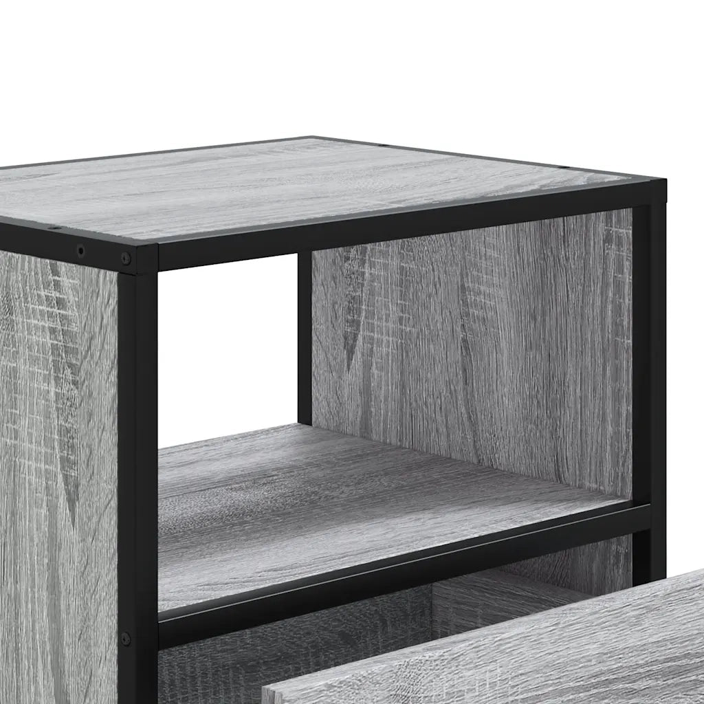 Set di 2 Comodini | Armadio da Notte | Mobiletto da notte a Muro Grigio Sonoma 40x31x39,5 cm