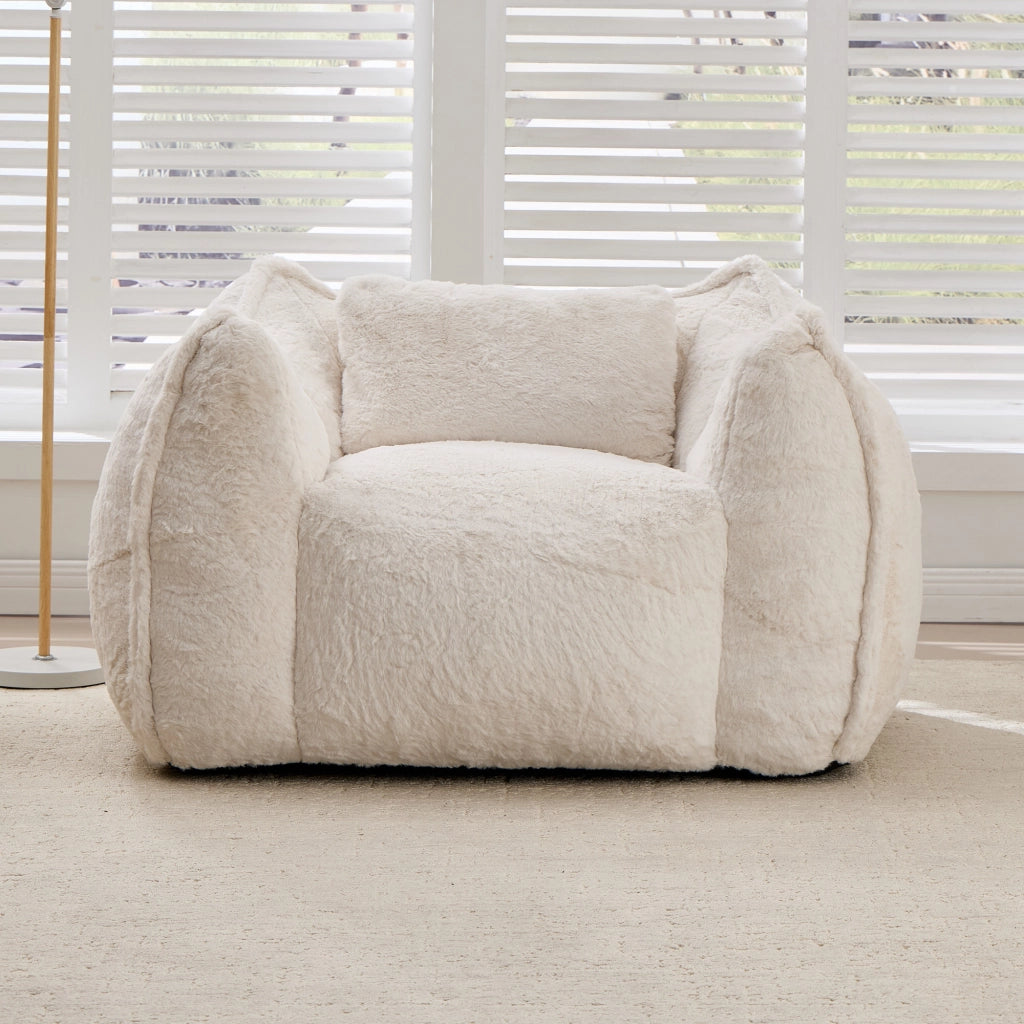 POLTRONA SACCO in pelliccia sintetica Beige