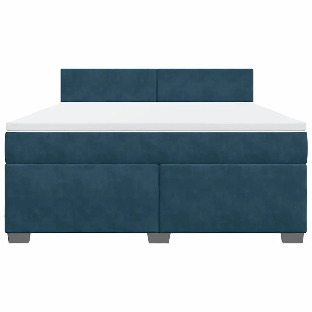 vidaXL Giroletto a Molle con Materasso Blu 180x200 cm in Velluto