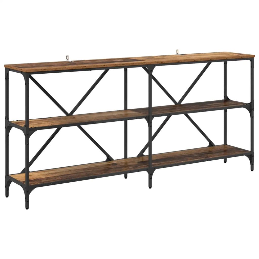 Tavolo consolle con lo scaffale Legno vecchio 160 x 30 x 75 cm