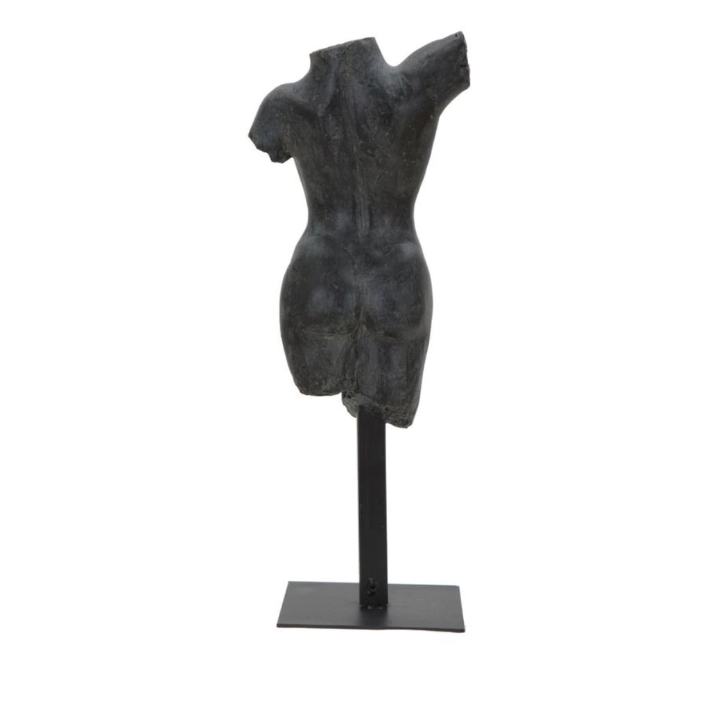 Scultura Donna 2, Nero, Poliresina, 19x17x50 cm