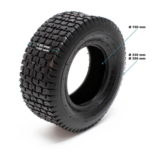 2x copertoni 2x camere d’aria per trattorini tosaerba 15x6.00-6 4PR Valvola angolare