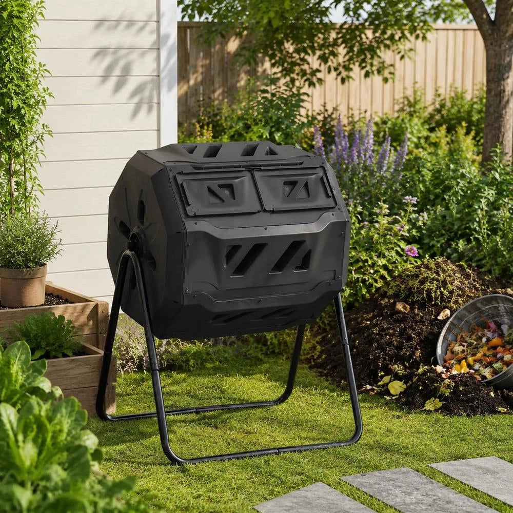 Garden Composter, Black, 73x64x95 Cm, 160 L